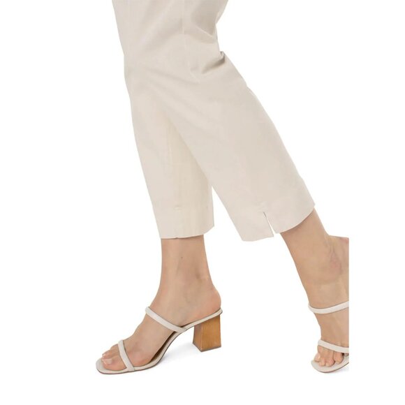 NWT Liverpool Kelsey Mid Rise Cotton Blend Trouser Side Slit Beige Women 10/30 - Picture 6 of 11